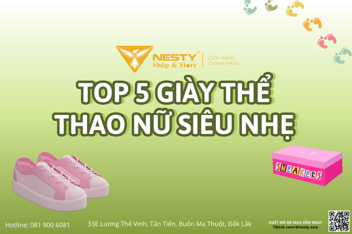 Top 5 giày thể thao nữ siêu nhẹ